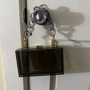 Transparent Box Clutch with Chain Handle